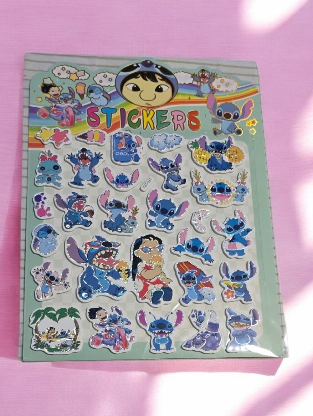 Love Stitch Blue and Pink Stitch Character Sticker Sheet